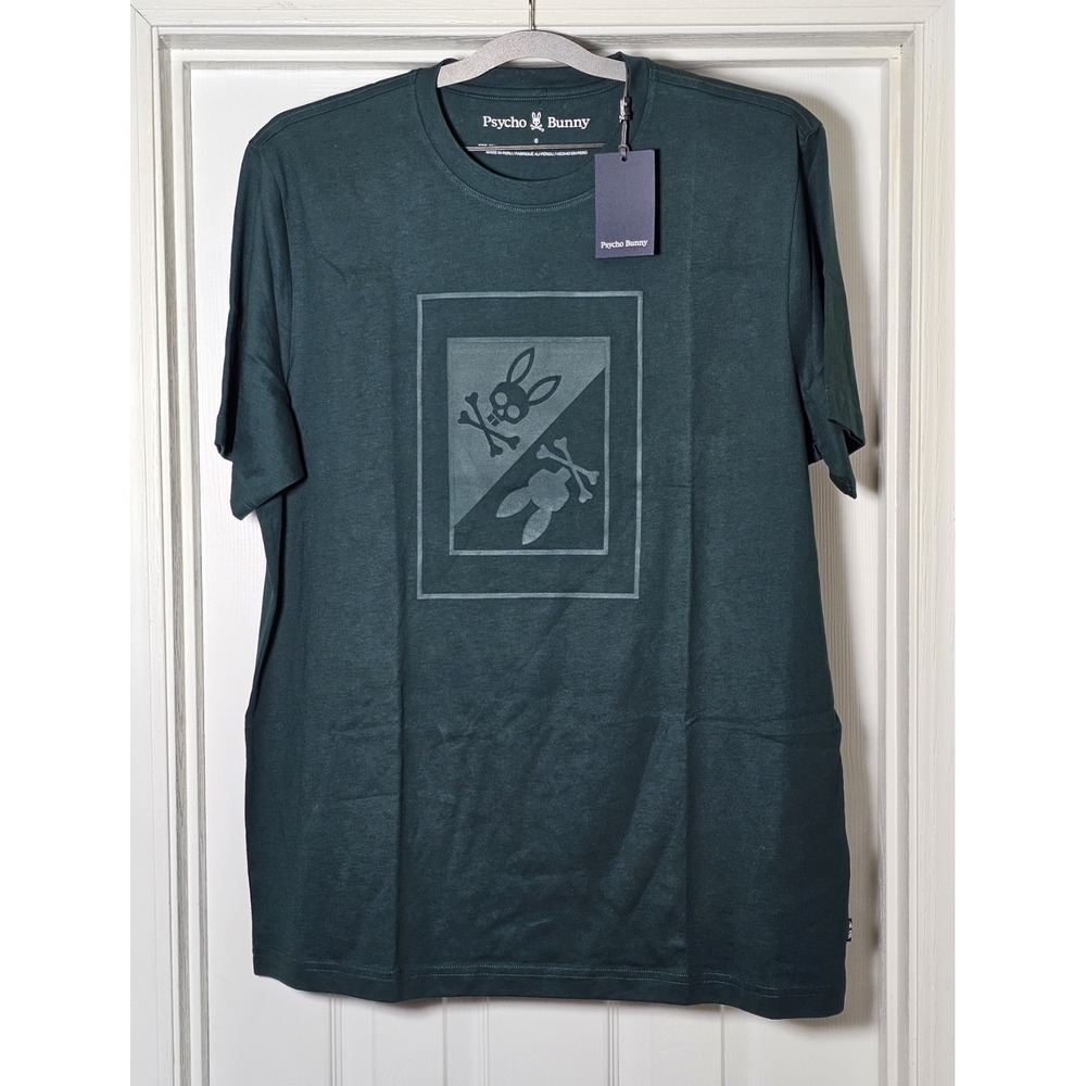 Psycho Bunny Men's Green T-Shirt